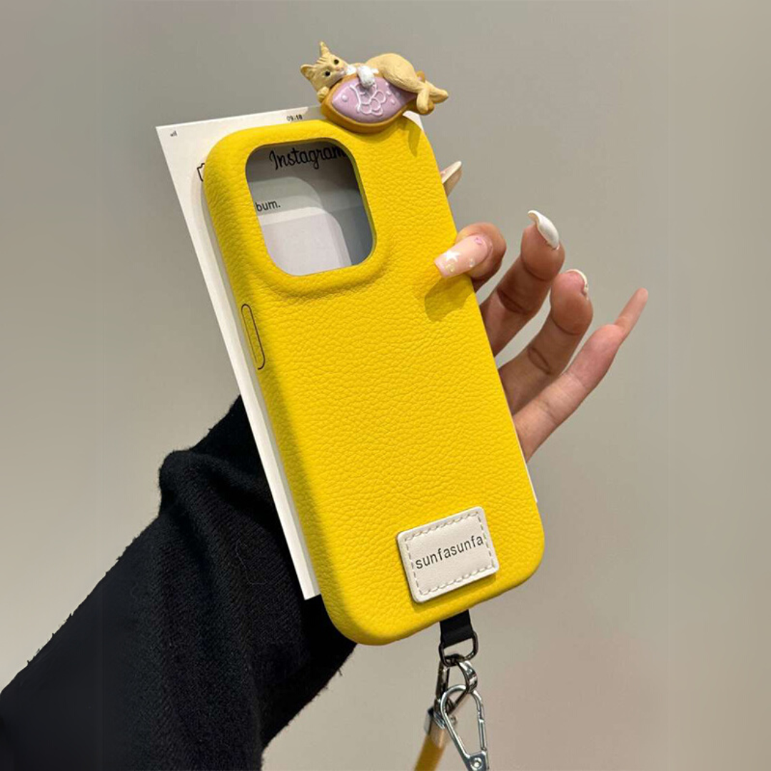 Tip 2 İplikli Kedi Figürlü 3D Telefon Kılıfı