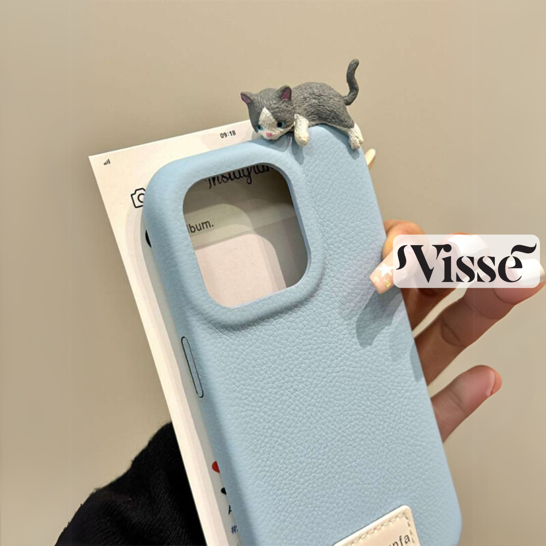 Tip 2 İplikli Kedi Figürlü 3D Telefon Kılıfı