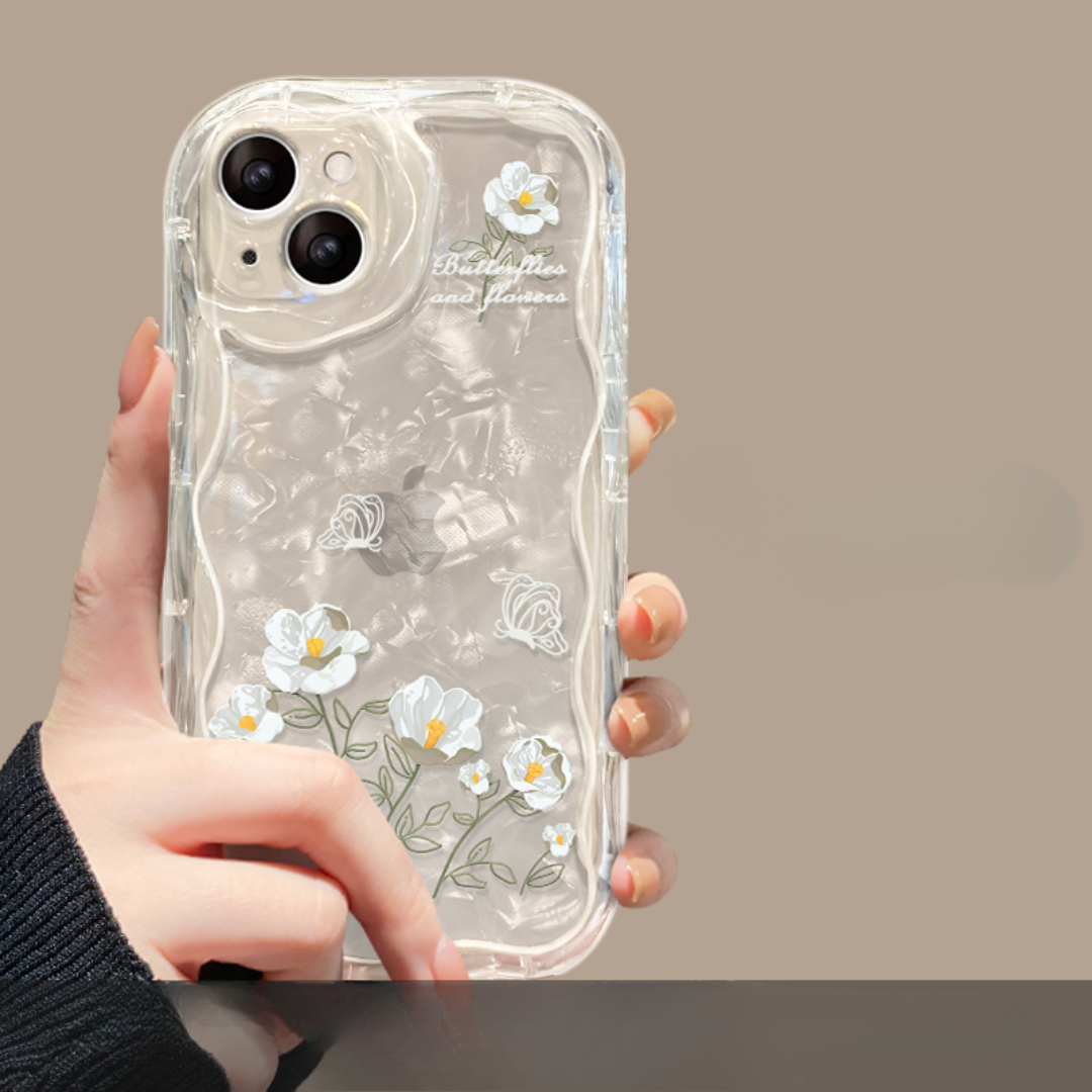 Kelebekler ve Çiçekler 3D Telefon Kılıfı