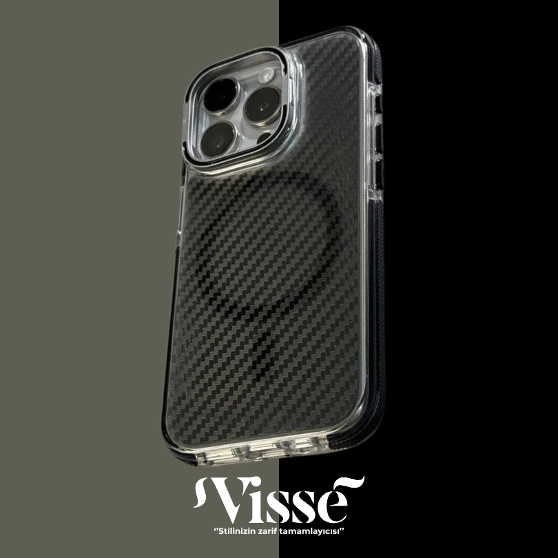 Karbon Fiber MagSafe ve Standlı iPhone Kılıfı