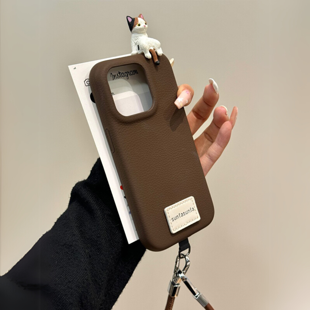 Tip 2 İplikli Kedi Figürlü 3D Telefon Kılıfı