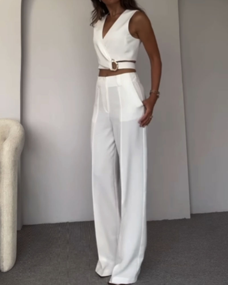 Moda Crossover Yelek Pantolon İki Parça Takım