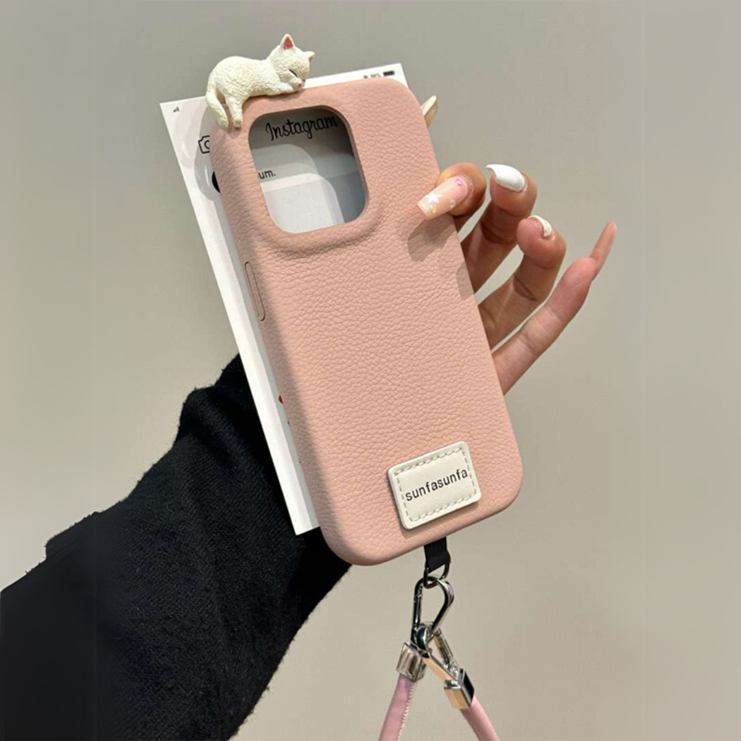 Tip 2 İplikli Kedi Figürlü 3D Telefon Kılıfı