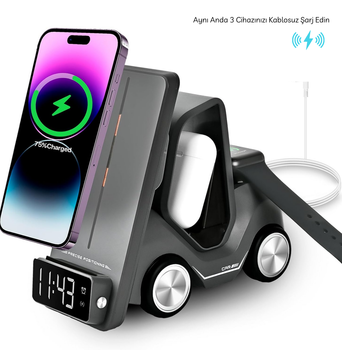 Forklift 5 in 1 Kablosuz Magsafe Şarj Standı
