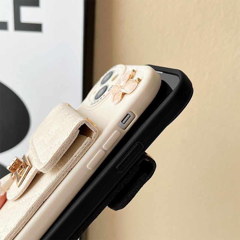 Kelebek Cüzdan Askılı Telefon Kılıfı