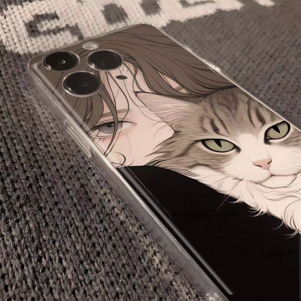 Kedili Çift Telefon Kılıfı