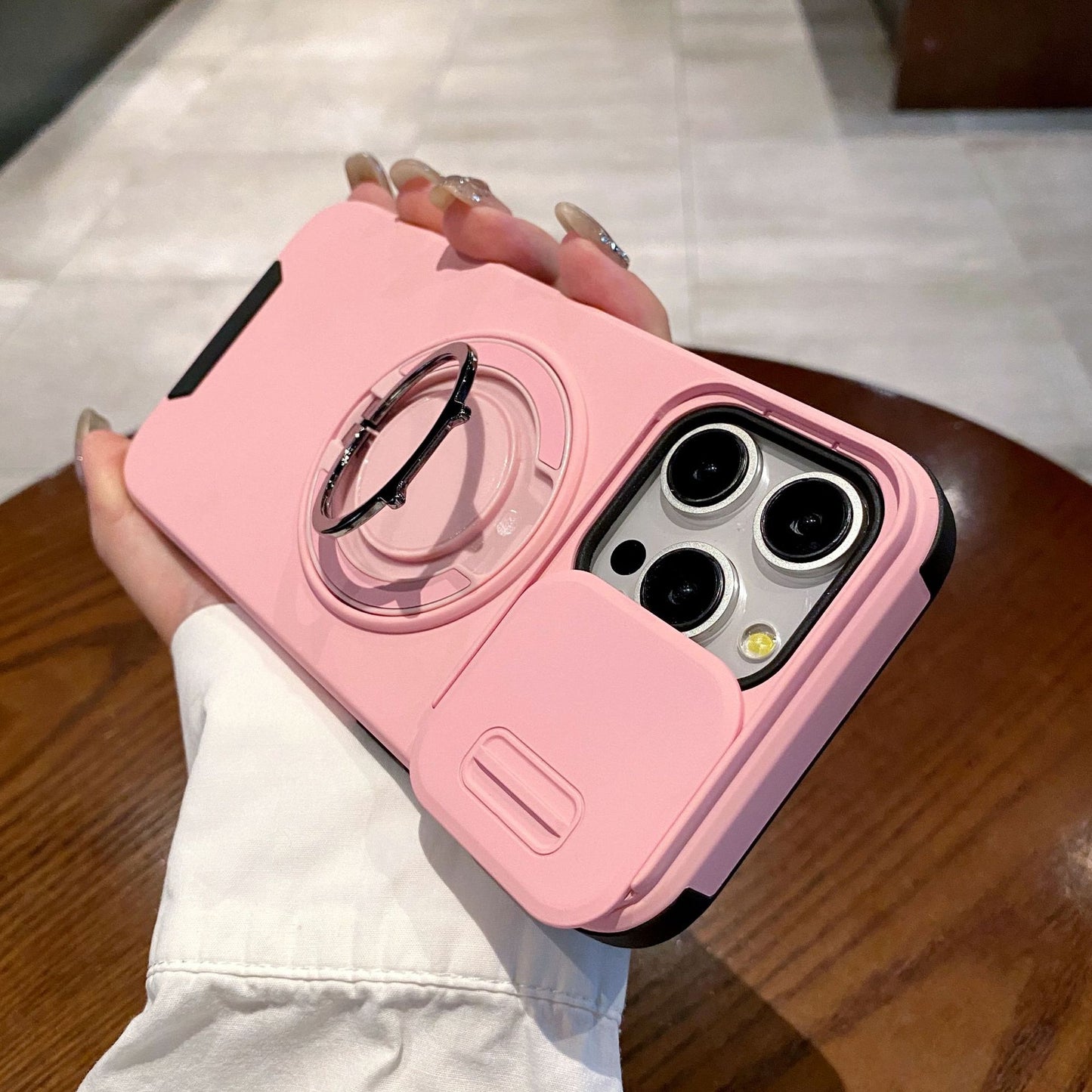 Kamera Kapaklı Ayaklı Telefon Kılıfı