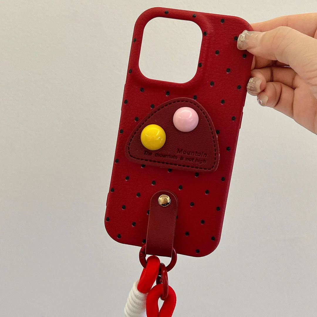 Deri Ayaklı İplikli Şirin Telefon Kılıfı