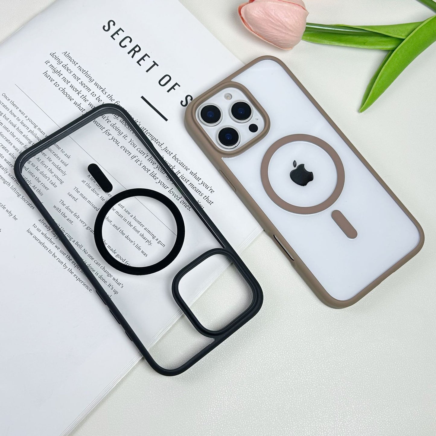 Şeffaf Akrilik Sade & Magsafe Telefon Kılıfları