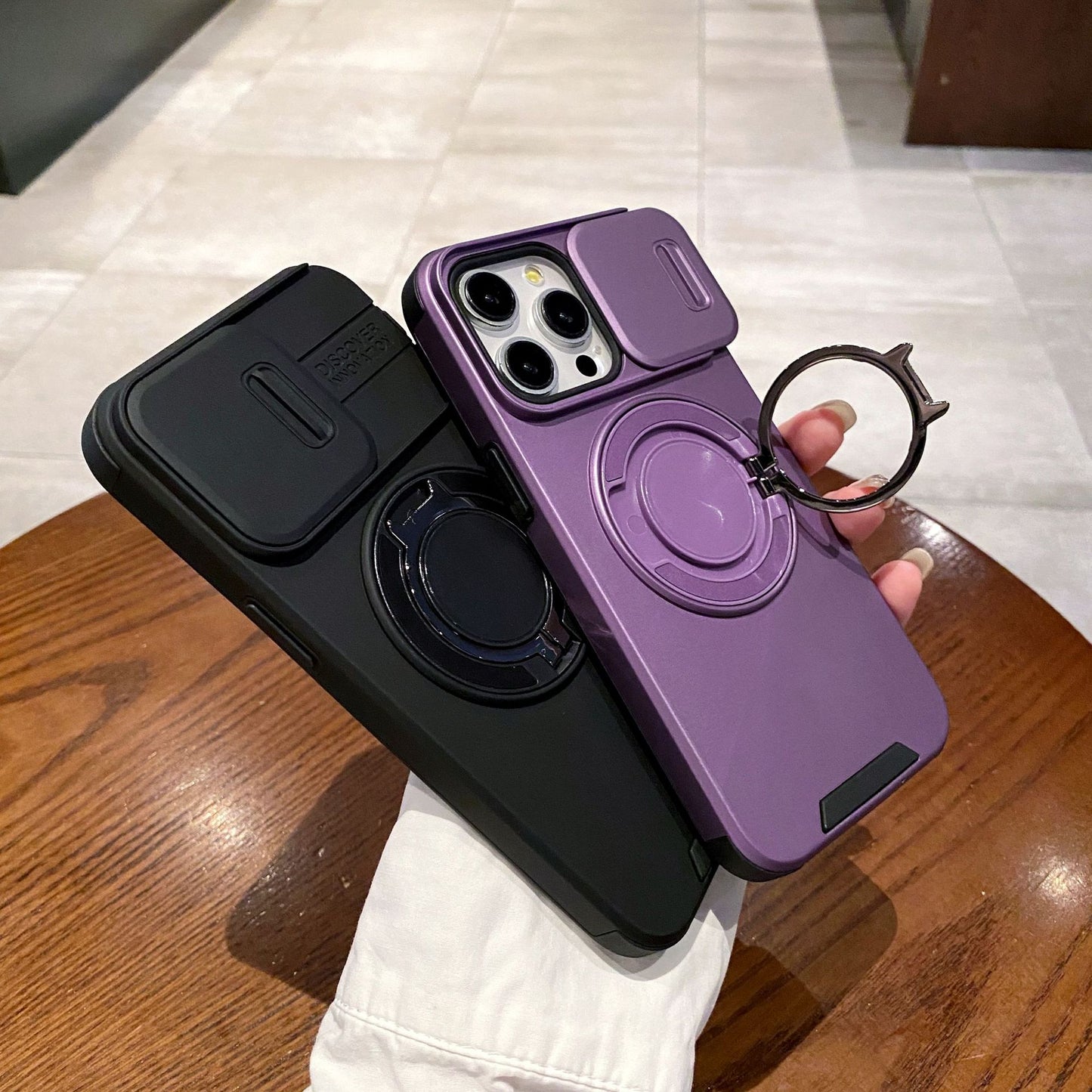 Kamera Kapaklı Ayaklı Telefon Kılıfı