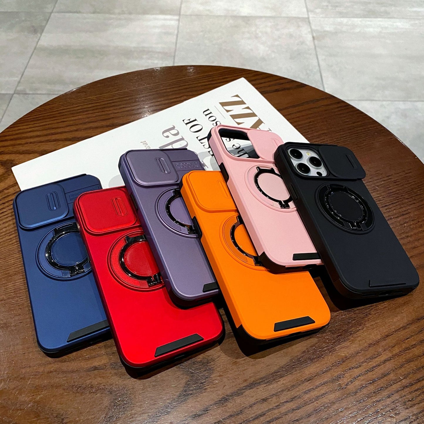 Kamera Kapaklı Ayaklı Telefon Kılıfı