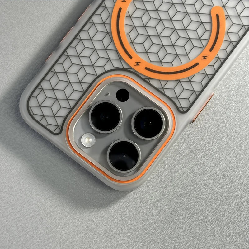 MagSafe Uyumlu Geometrik Tasarımlı Premium iPhone Kılıfı