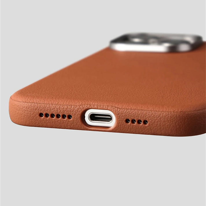 MagSafe Uyumlu, Minimalist Tasarımlı Deri iPhone Kılıfı