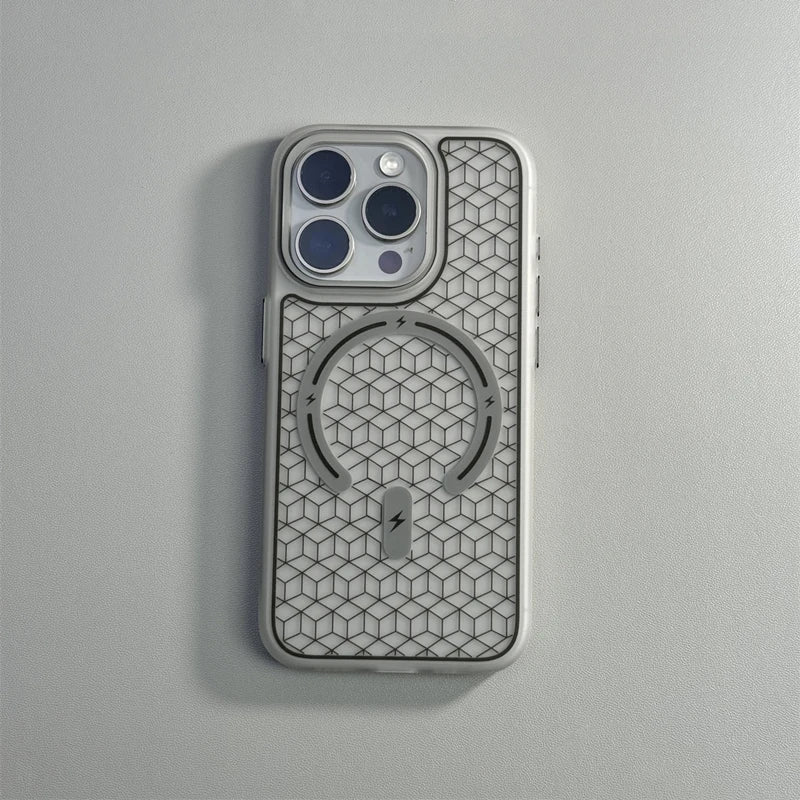 MagSafe Uyumlu Geometrik Tasarımlı Premium iPhone Kılıfı