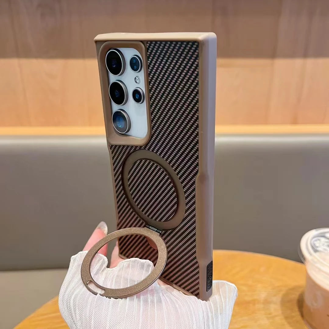 Nano Karbon Premium Tasarımlı ve MagSafe Şarj Destekli Samsung Kılıfı
