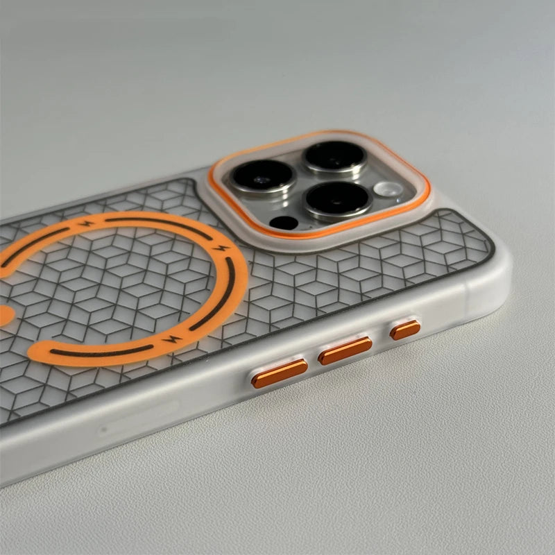 MagSafe Uyumlu Geometrik Tasarımlı Premium iPhone Kılıfı