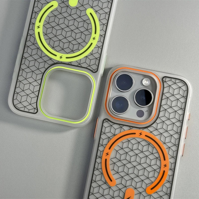 MagSafe Uyumlu Geometrik Tasarımlı Premium iPhone Kılıfı