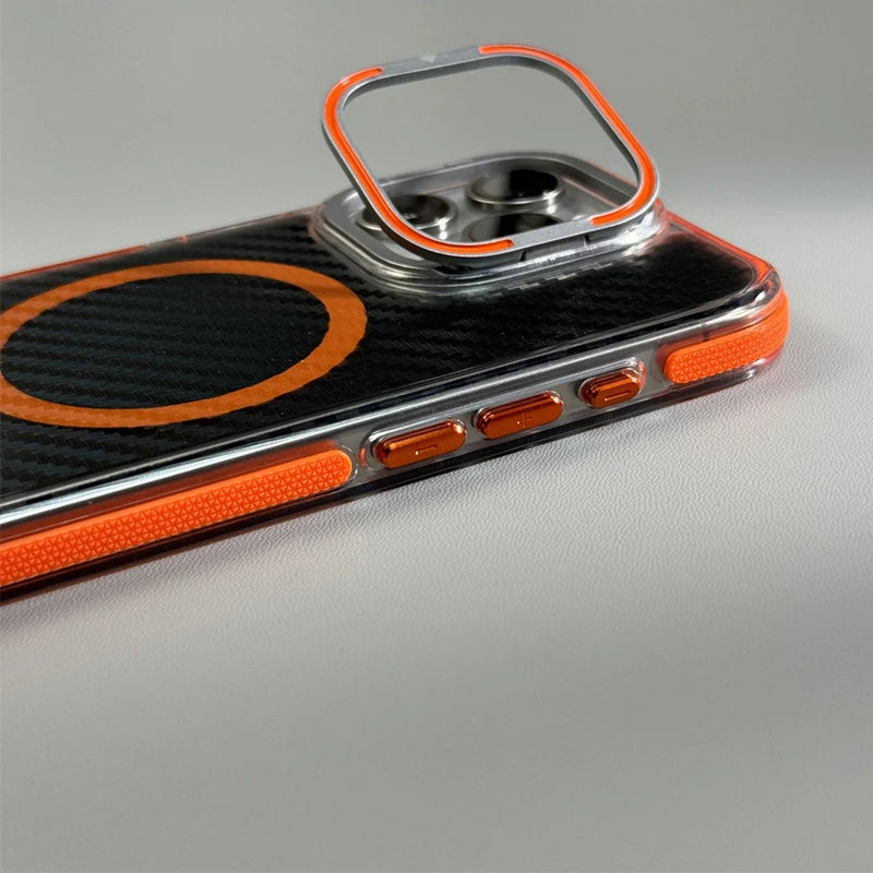 Karbon Fiber MagSafe ve Standlı iPhone Kılıfı