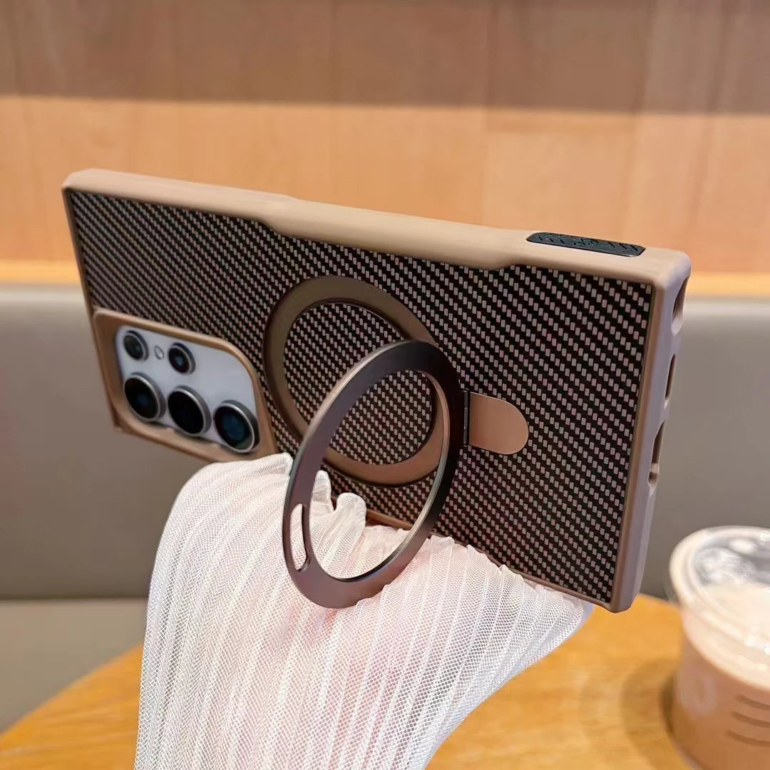 Nano Karbon Premium Tasarımlı ve MagSafe Şarj Destekli Samsung Kılıfı