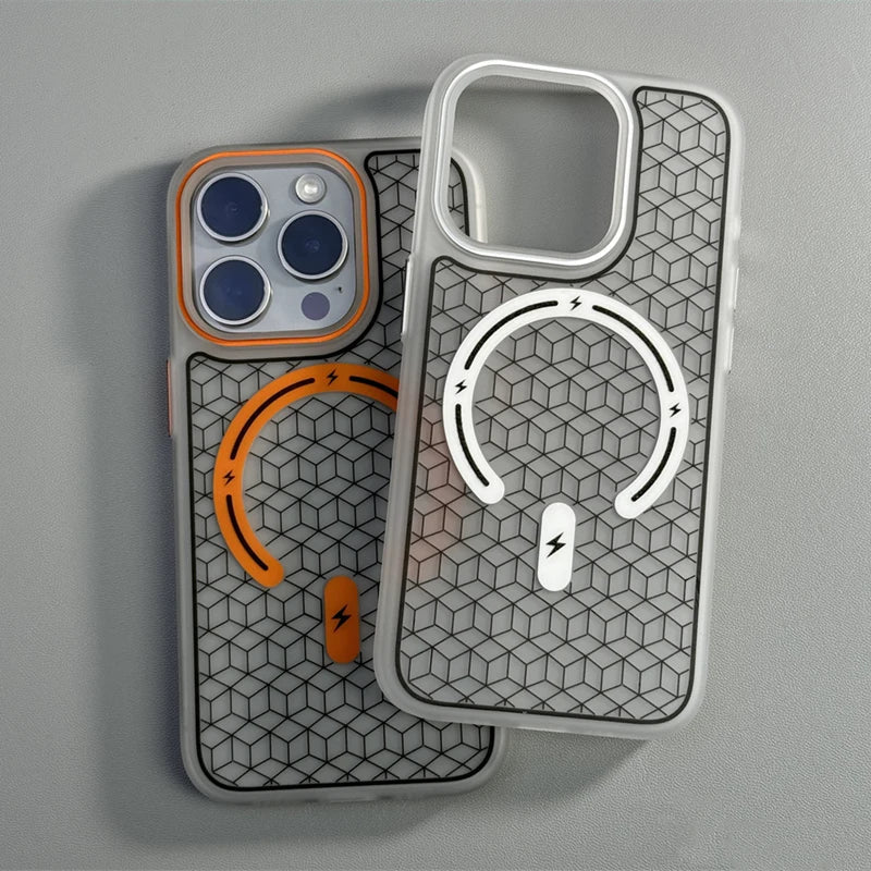 MagSafe Uyumlu Geometrik Tasarımlı Premium iPhone Kılıfı