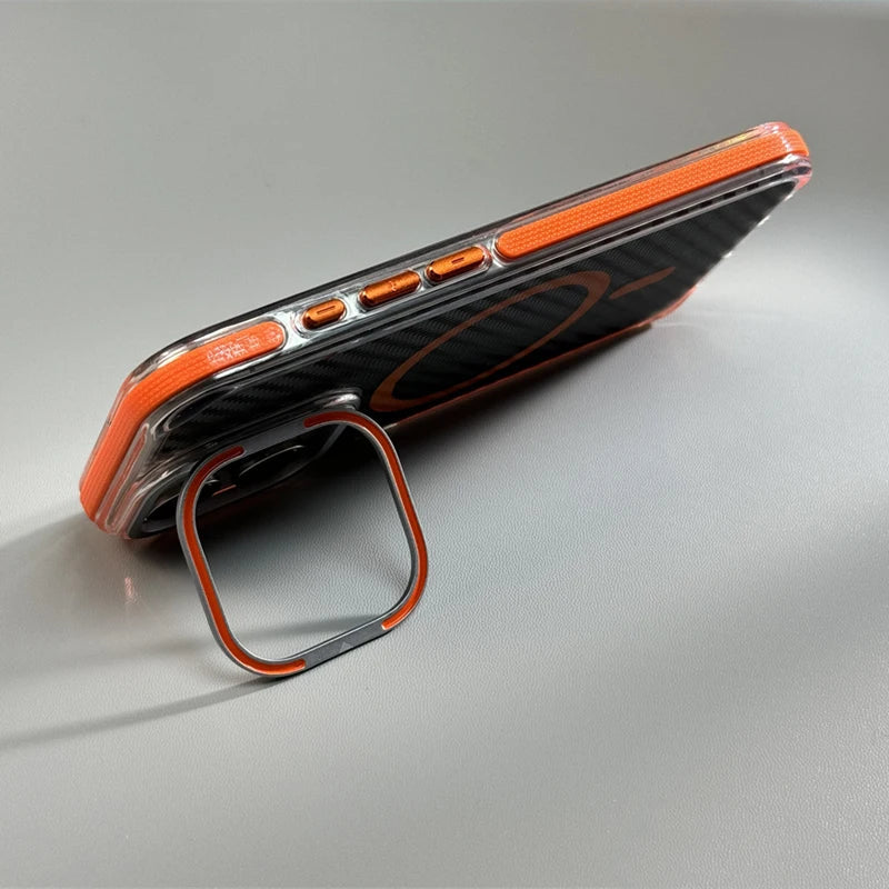 Karbon Fiber MagSafe ve Standlı iPhone Kılıfı