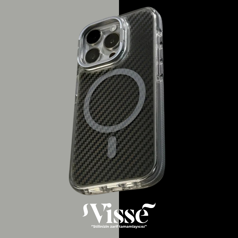 Karbon Fiber MagSafe ve Standlı iPhone Kılıfı
