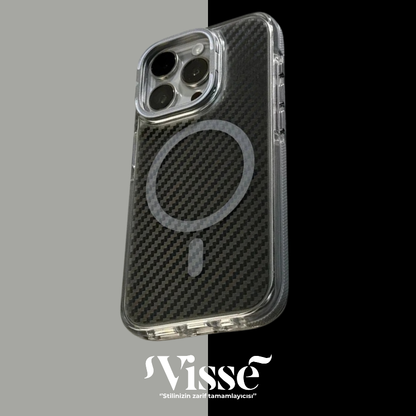 Karbon Fiber MagSafe ve Standlı iPhone Kılıfı