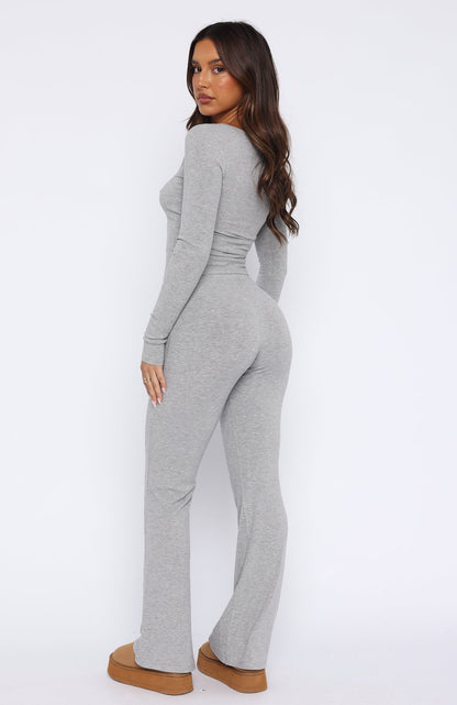 Basic Açık Yaka Sportif Pijama Takımı