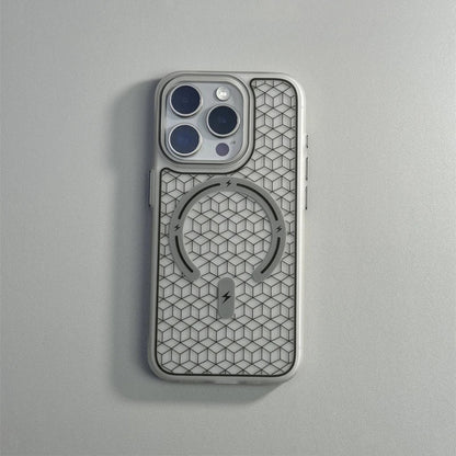 MagSafe Uyumlu Geometrik Tasarımlı Premium iPhone Kılıfı