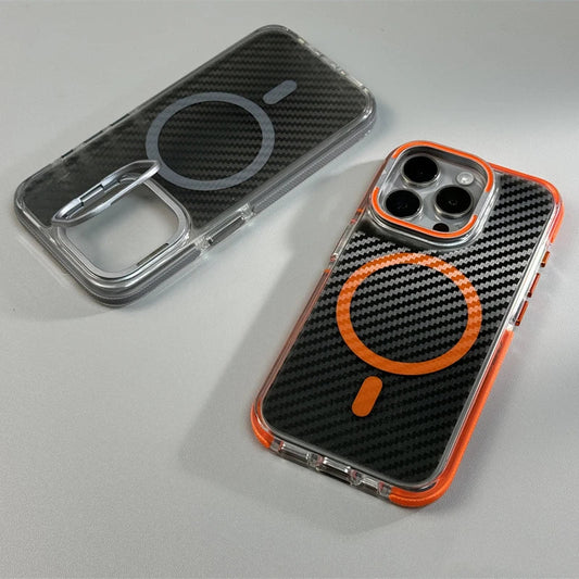 Karbon Fiber MagSafe ve Standlı iPhone Kılıfı