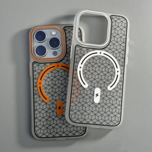MagSafe Uyumlu Geometrik Tasarımlı Premium iPhone Kılıfı