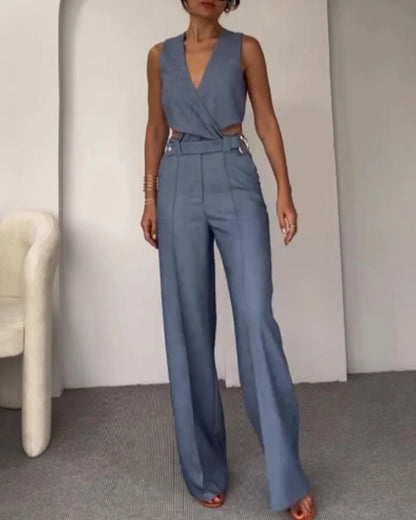 Moda Crossover Yelek Pantolon İki Parça Takım