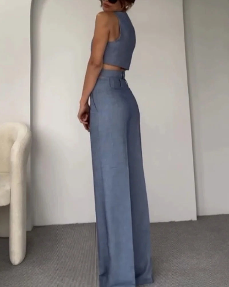 Moda Crossover Yelek Pantolon İki Parça Takım