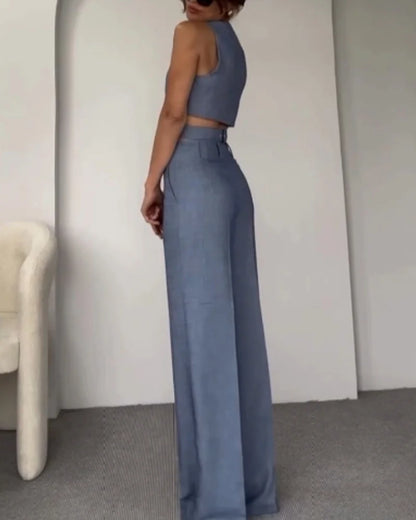 Moda Crossover Yelek Pantolon İki Parça Takım